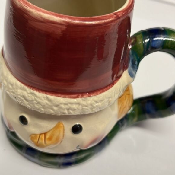 Snowman w/ Winter Details Pottery Coffee Tea Hot Chocolate Mug - Picture 14 of 16